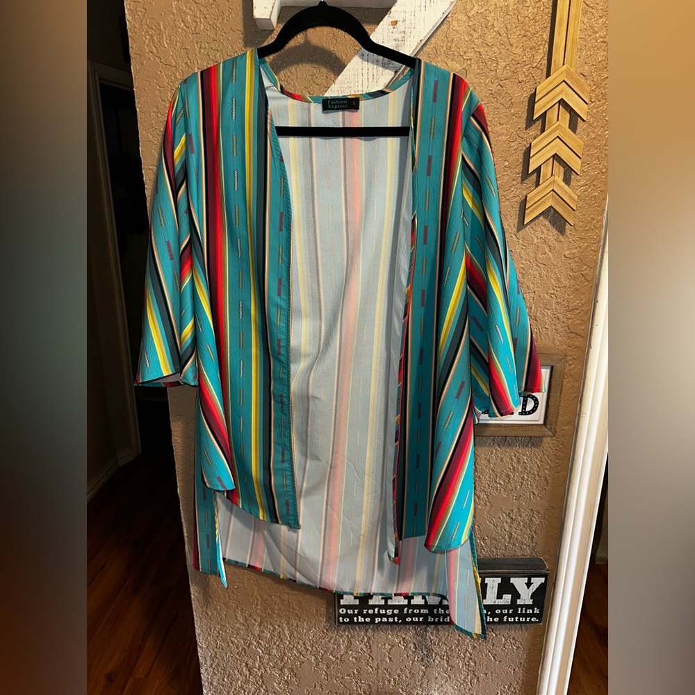 Fashion Express Women’s Western  Serape Kimono Size Small